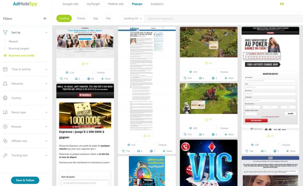 Spy tool for pop ads AdMobiSpy review